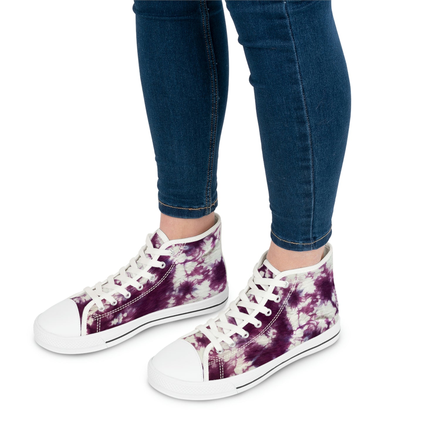 Women's Tie Dye High Top Sneakers in Sangria