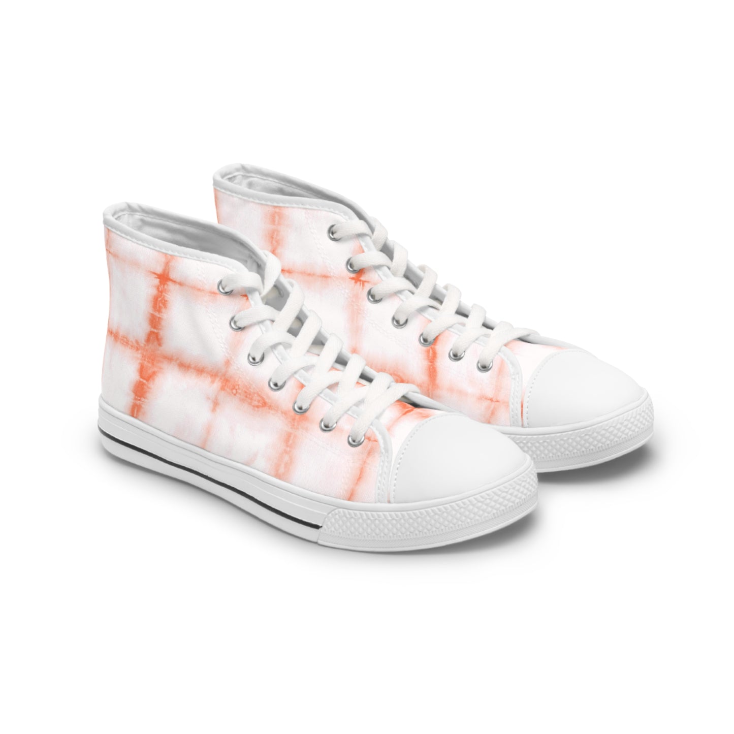 Women's Shibori High Top Sneakers in Peach Pink