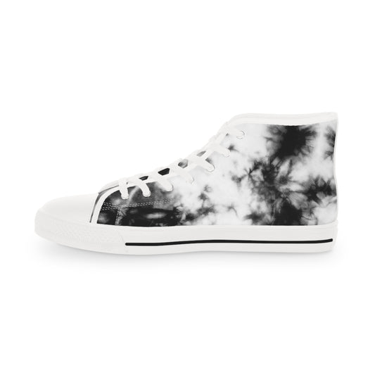 Men's Abstract Tie Dye High Top Sneakers in Black