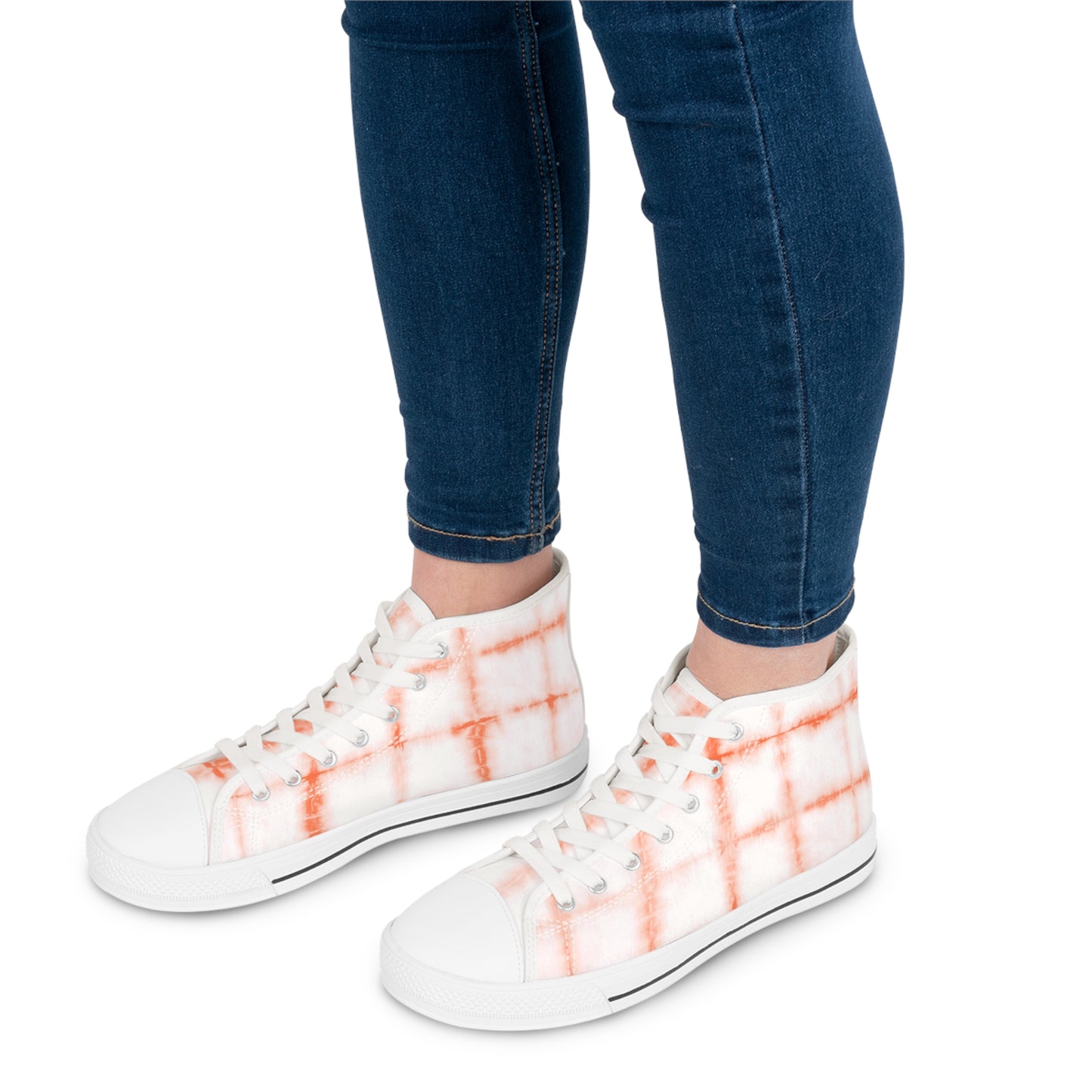 Women's Shibori High Top Sneakers in Peach Pink