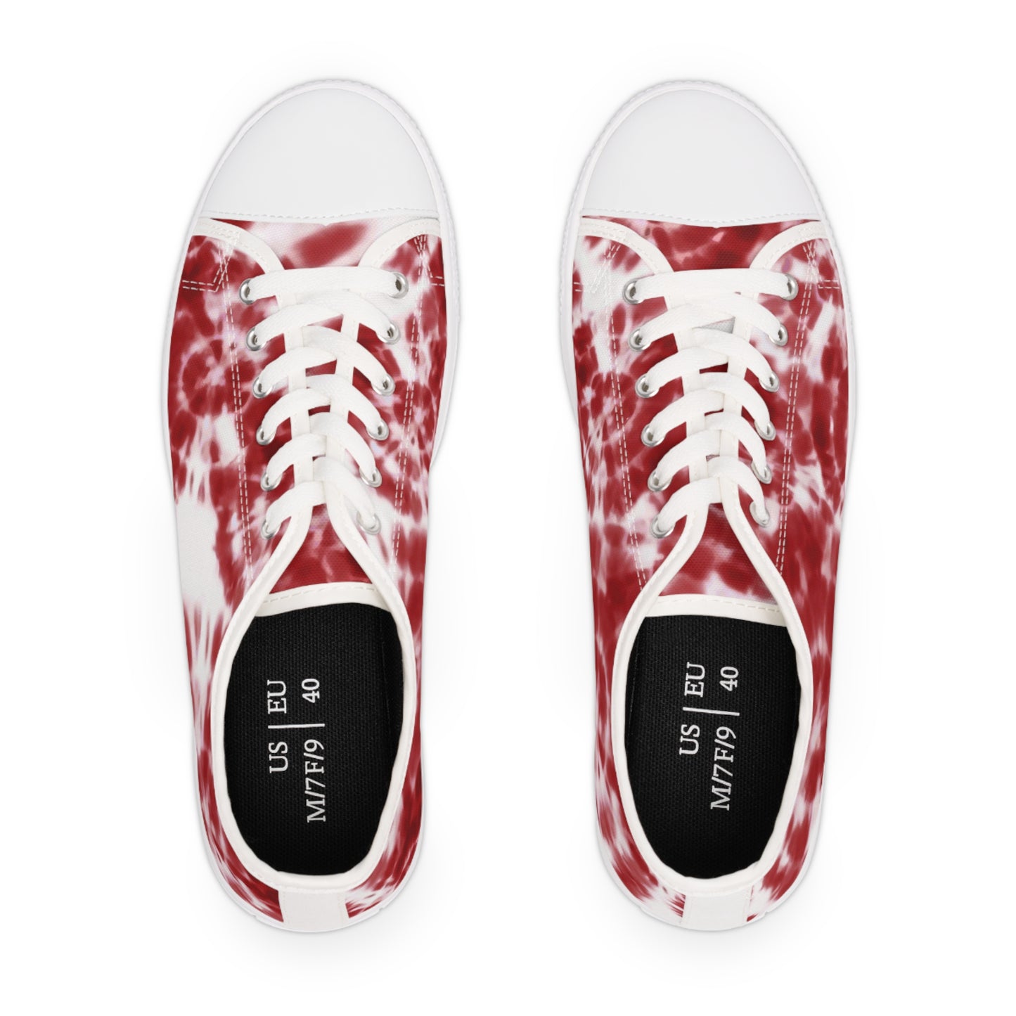 Women's Low Top Shibori Sneakers in Fiery Red