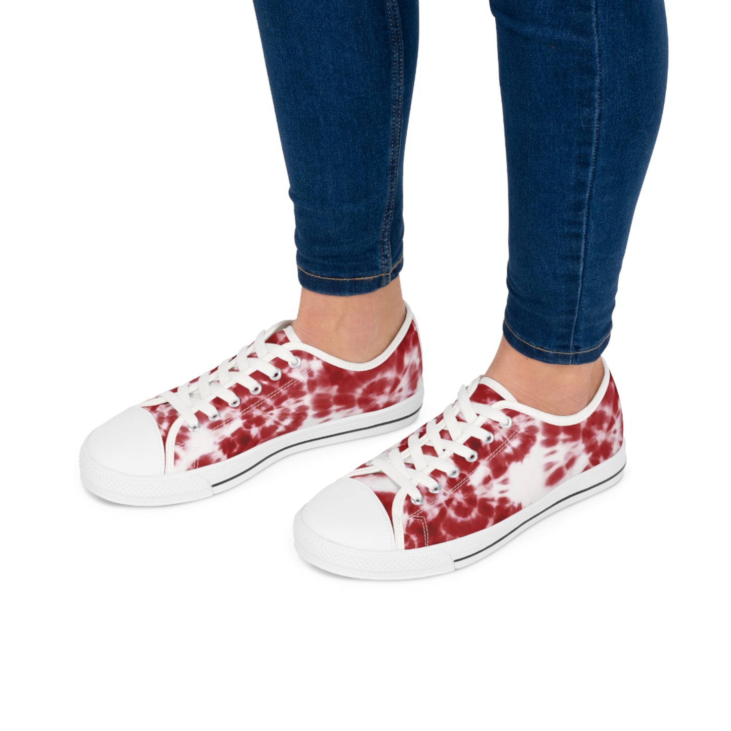 Women's Low Top Shibori Sneakers in Fiery Red