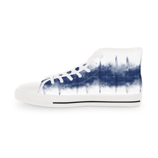 Men's High Top Shibori Sneakers in Indigo