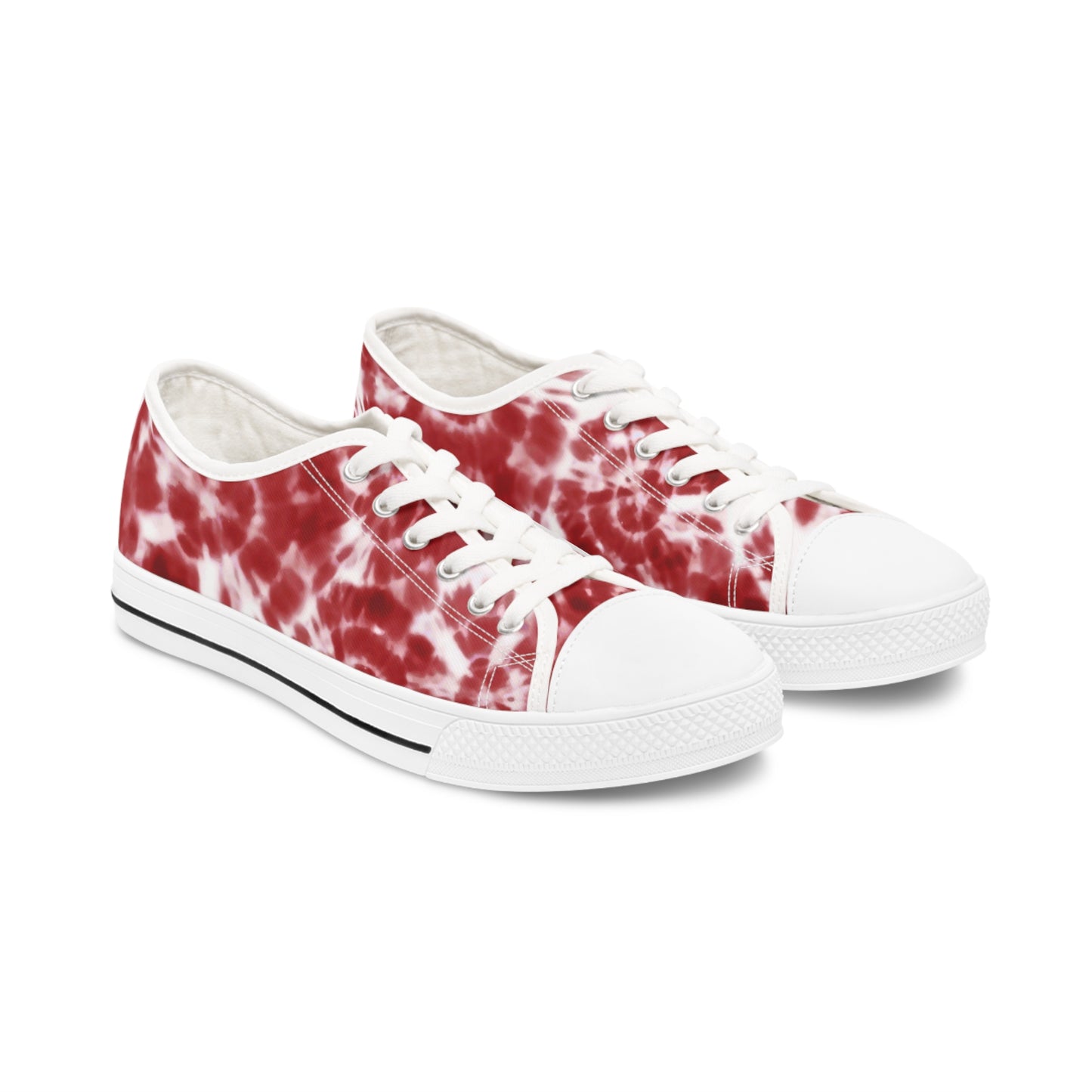 Women's Low Top Shibori Sneakers in Fiery Red