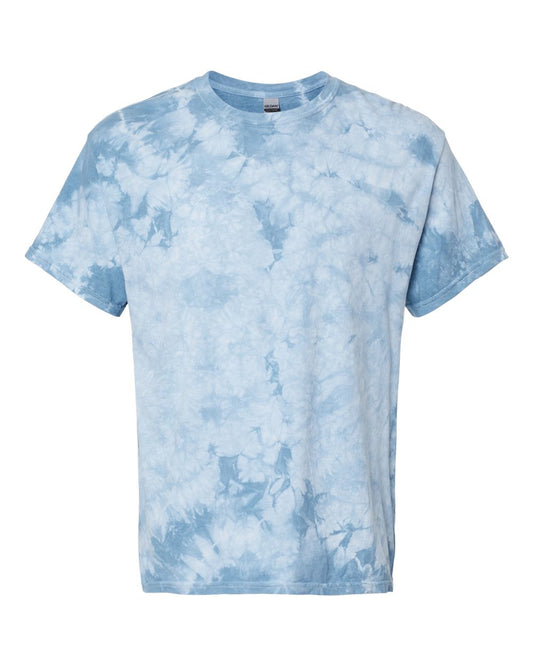 Unisex Crystal Tie-Dyed T-Shirt in Alpine Blue