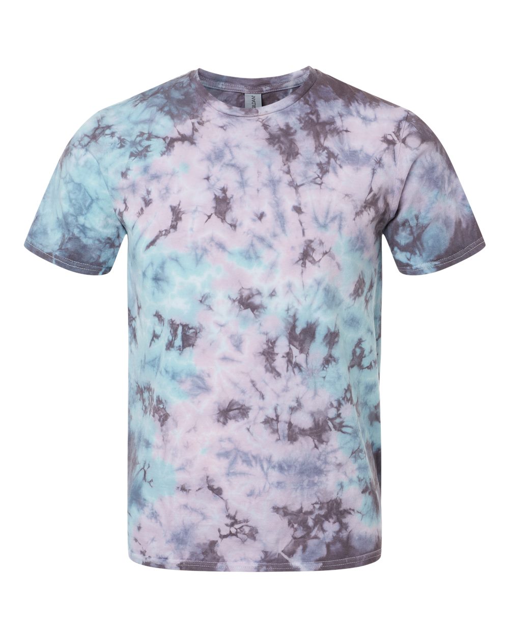 Unisex Over-Dyed Crinkle Tie-Dyed T-Shirt in Tranquil Blue and Digital Lavender